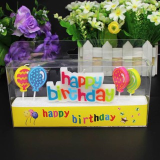 TG-เทียนวันเกิด เทียนแฟนซี Balloon&amp;Text 5ชิ้น/กล่อง