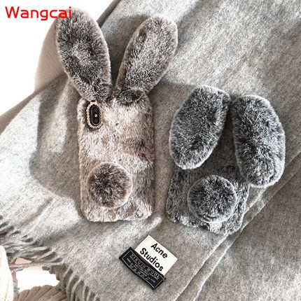 Oppo Reno2 Reno Z F9 Realme 2 Pro U1 A79 F5 A37 Neo 9 A57 A39 F1S เคสขนนุ่ม กระต่าย ฤดูหนาว อบอุ่น เ