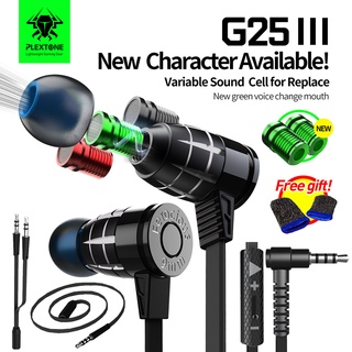 [รับประกัน 1 ปี] PLEXTONE G25 หูฟังเล่นเกม แบบใส่ในหู เสียงสเตอริโอ ติดแม่เหล็ก พร้อมไมโครโฟน แจ็กขนาด 3.5 มม. สำหรับเล่น PUBG