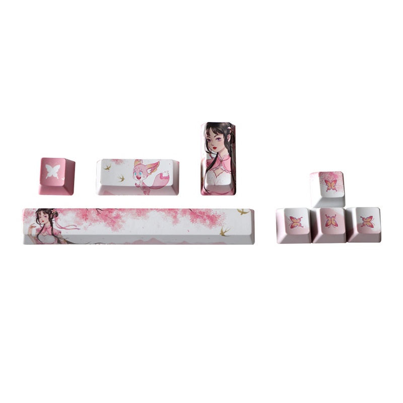 Ez PBT OEM ปุ่มกดคีย์บอร์ด ย้อมสี 5 ด้าน ทิศทาง 8 คีย์ ESC Enter 6.25U อุปกรณ์เสริม สําหรับคีย์บอร์ด Mechanical