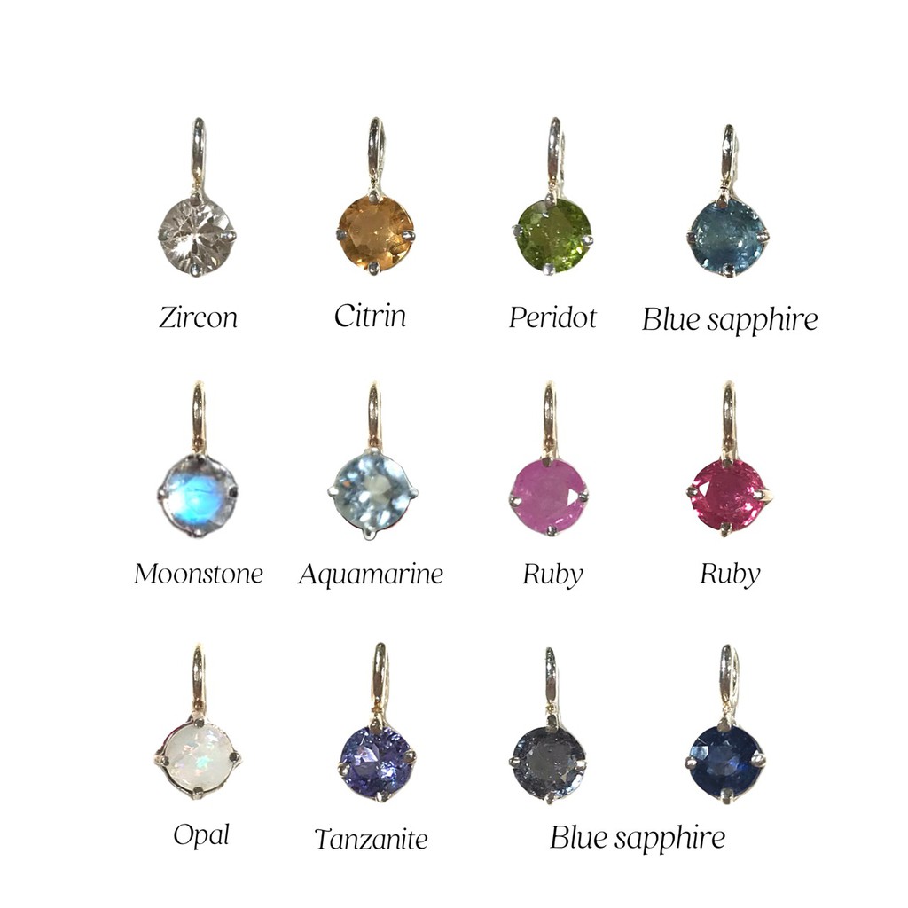Winterwinter Jewelry Silver925 : เครื่องประดับเงินแท้ สร้อยคอจี้เม็ดเล็ก เลือกพลอยเองได้ ( 4mm )
