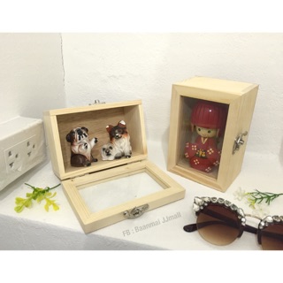 💥กล่องไม้ ฝากระจก style loft  4x6x3 นิ้ว --- มีโค๊ดส่วนลด กดดูเลย