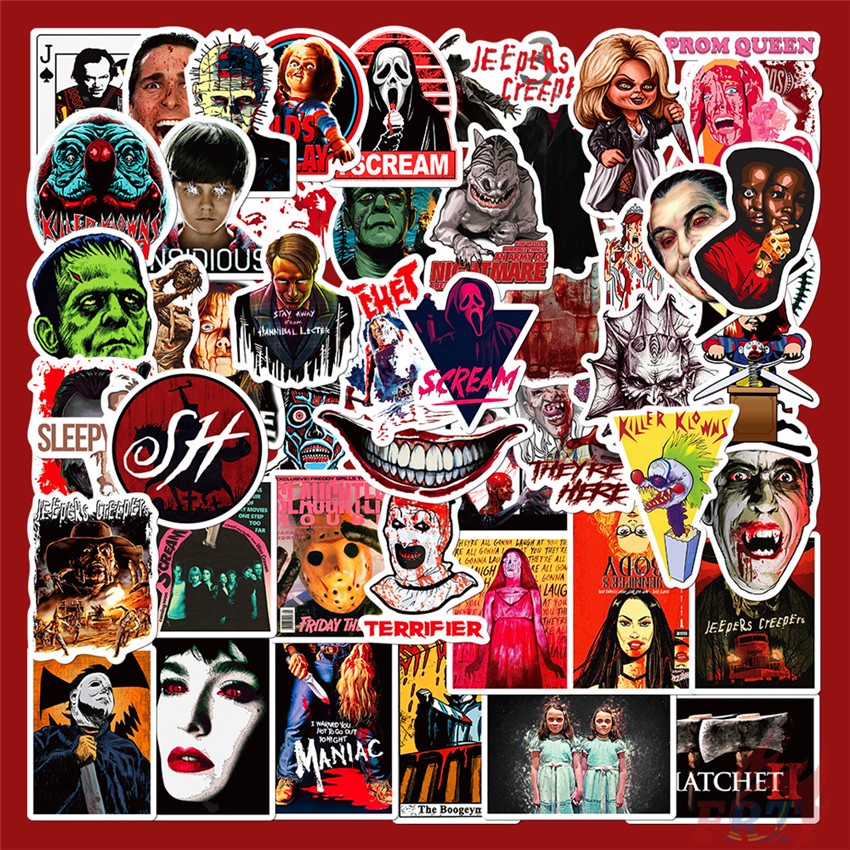 ❉ Classical Scary Horror Movie Series 03 Mixed Graffiti Stickers ❉ 50Pcs/Set DIY Waterproof Fashion 