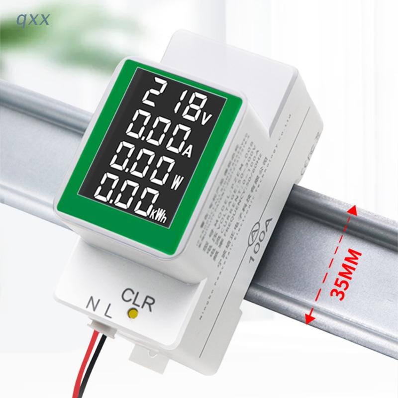 QX Volt Amp Power Factor Time Energy Voltage Current Monitor Din Rail