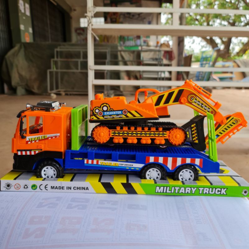 รถบรรทุกก่อสร้าง ของเล่นรถบรรทุกทหาร ของเล่นรถบรรทุก รถแมคโคร คละแบบ คละสี - รูปที่ 2