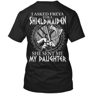 [S-5XL] เสื้อยืด พิมพ์ลาย VIKING SHIELDMAIDEN สไตล์คลาสสิก สําหรับผู้ชาย