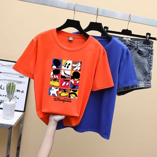 เสื้อยืดแฟชั่น﹍▦2020 ใหม่ Mickey Mouse เสื้อยืดแขนสั้นผู้หญิง Ins Tide หลวมฤดูร้อนเกาหลีขนาดใหญ่ T เสื้อ