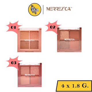 สีใหม่ NEW!! พาเลท 4 ช่อง MERREZCA Eye Color palette โทนสีน้ำตาล อายชาโดว์พาเลต 4 สี สวยครบจบในตลับเดียว