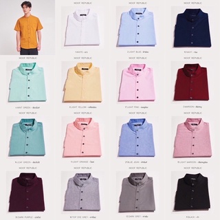 [ไซส์ 2XL-4XL] เสื้อเชิ้ตคอจีนแขนสั้นสีพื้น 30สี เนื้อผ้าOxford💯%คุณภาพดี ผ้านิ่มสวมใส่สบายไม่ร้อน ใส่ได้ทั้งชายและหญิง