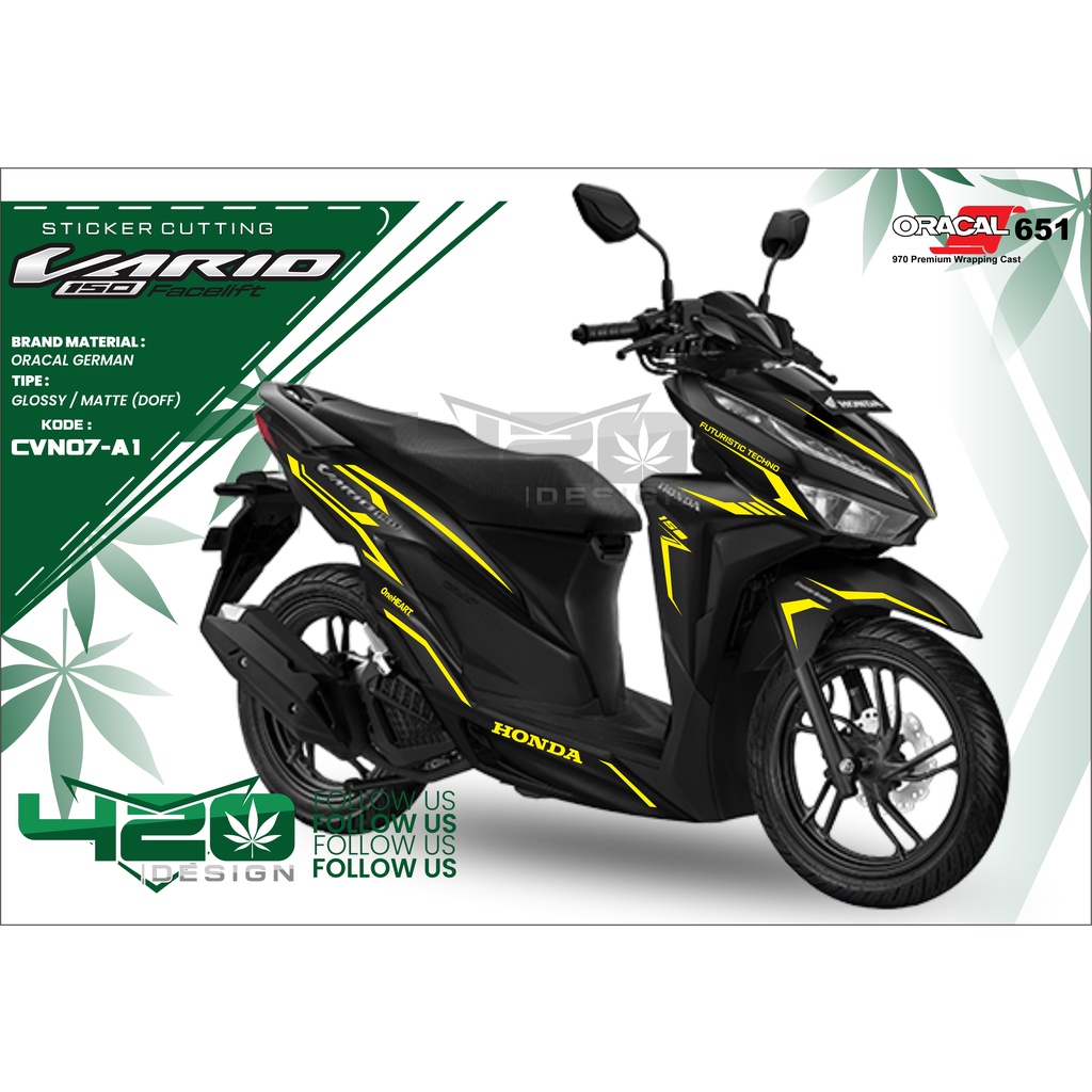 NEW VARIO ONE COLOR Sticker - BLACK MOTORCYCLE (CODE CVN07)