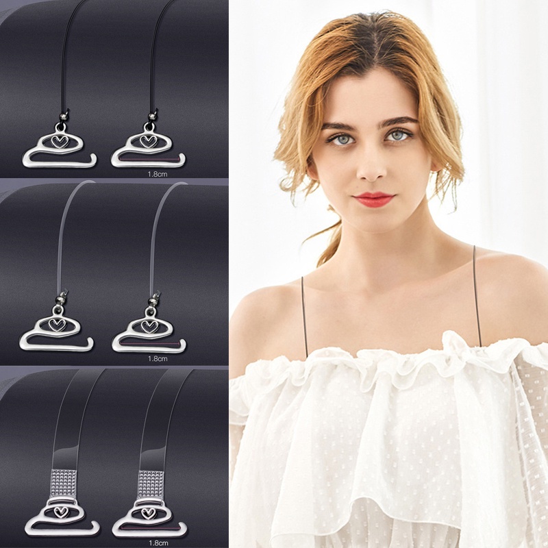 สายรัดบราชั้นใน กว้าง 0.1 ซม. สีโปร่งใส สามารถปรับได้ แฟชั่นฤดูร้อน สําหรับสตรี จํานวน 1 คู่