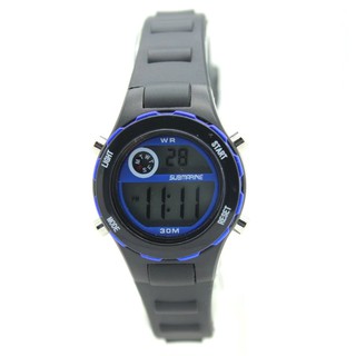 Submariner นาฬิกาข้อมือผู้หญิงและเด็ก สายยาง ระบบ Digital - S-MN08 (Black-Blue)