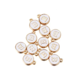 St.kunkka 1-5 ชิ้น จี้ตัวอักษรสีขาว 12 มม. สําหรับทําเครื่องประดับ สร้อยคอ สร้อยข้อมือ DIY