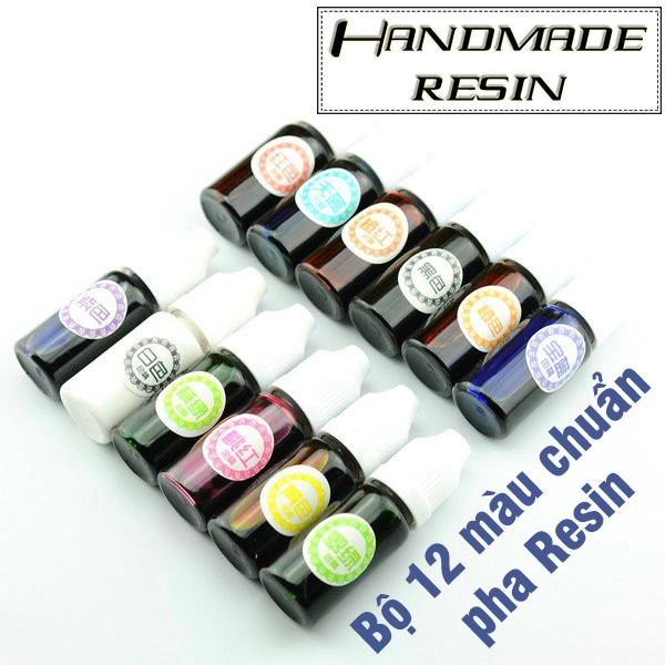 ชุดสีมาตรฐาน 12 สีผสม AB Resin, UV Resin