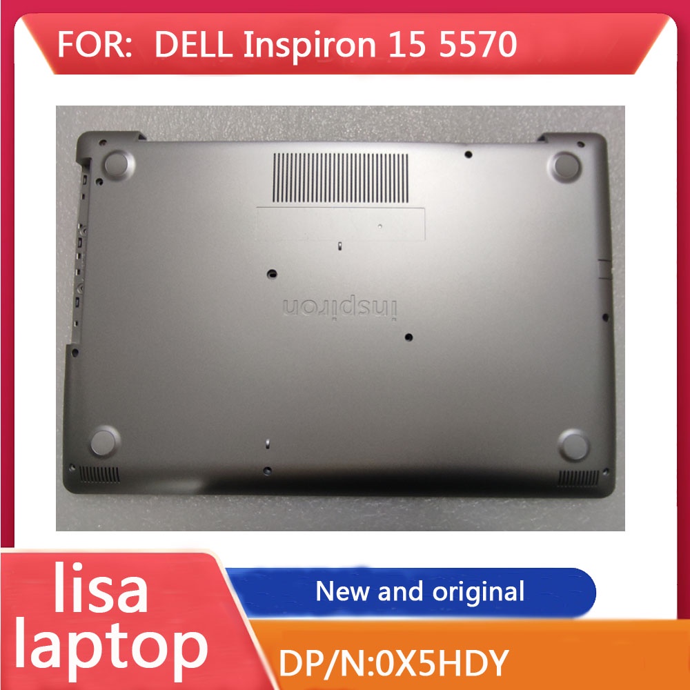 เคสด้านล่างแล็ปท็อป DELL Inspiron 15 5570 P75F 0X5HDY X5HDY AP21C000710 เงินใหม่