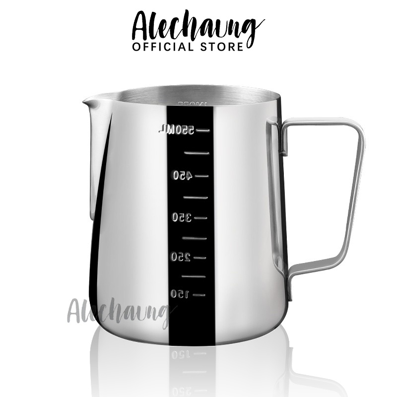 Alechaung แก้วตีฟองนม เหยือกตีฟองนม สแตนเลสเหยือกทำฟองนม 350ml /550ml สำหรับชงกาแฟ Coffee Cup