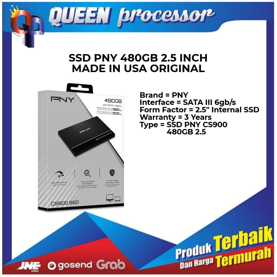 SSD PNY CS900 480GB 2.5 นิ้ว made in USA OFFICIAL ORIGINAL 3 YEARS