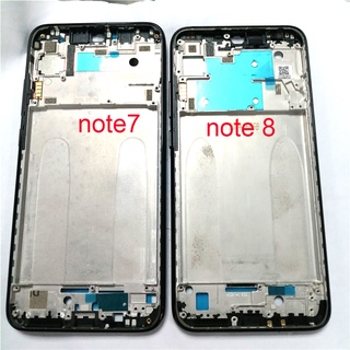 กรอบหน้าจอ LCD รองรับกรอบด้านหน้า และปุ่มปรับระดับเสียง อะไหล่สําหรับ Xiaomi Redmi Note 7 8 Middle Frame Housing Bezel Note 7 Pro