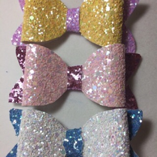 Leather glitter bow/อัน