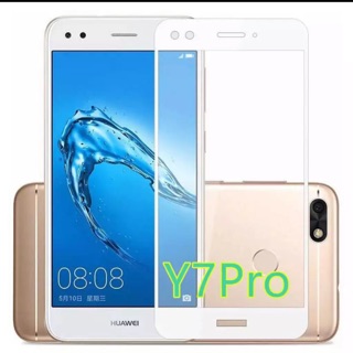 ฟิล์มกระจอนิรภัย เต็มจอ สำหรับ Huawei Y7pro 2018 /Y7 2018 ฟิล์มเต็มจอ ฟิล์มกันแตก ฟิล์มกันกระแทก ฟิล์มหัวเหว่ยY7pro