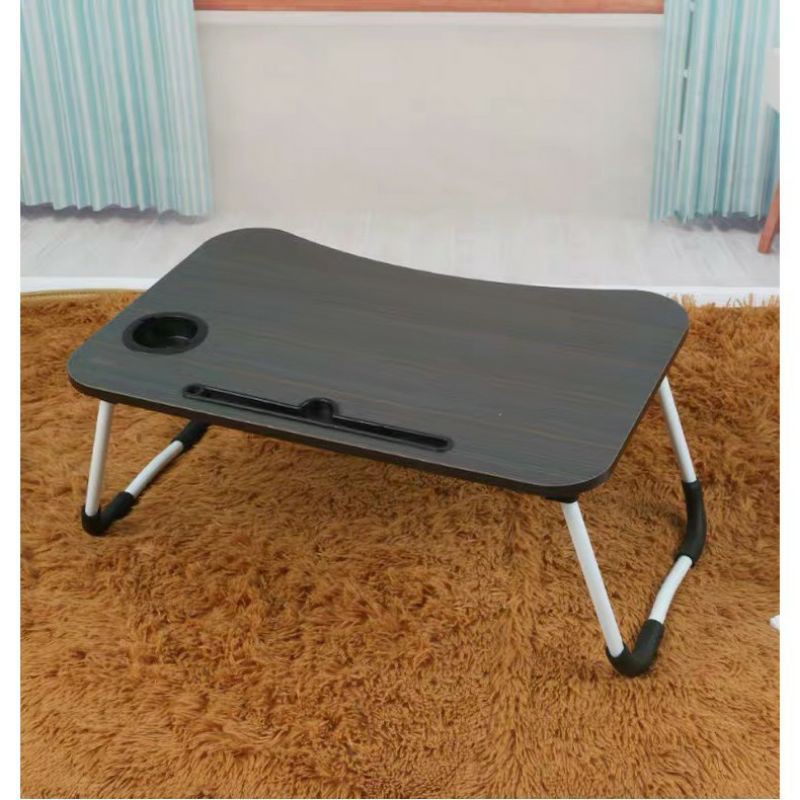 โต๊ะพับอเนกประสงค์ โต๊ะคอมพับได้ ดีไซน์ Ergonomic | โต๊ะทำงาน มีช่องวางแก้ว/มือถือ พกพาสะดวก พับเก็บง่าย  (5สี พร้อมส่ง) - รูปที่ 5