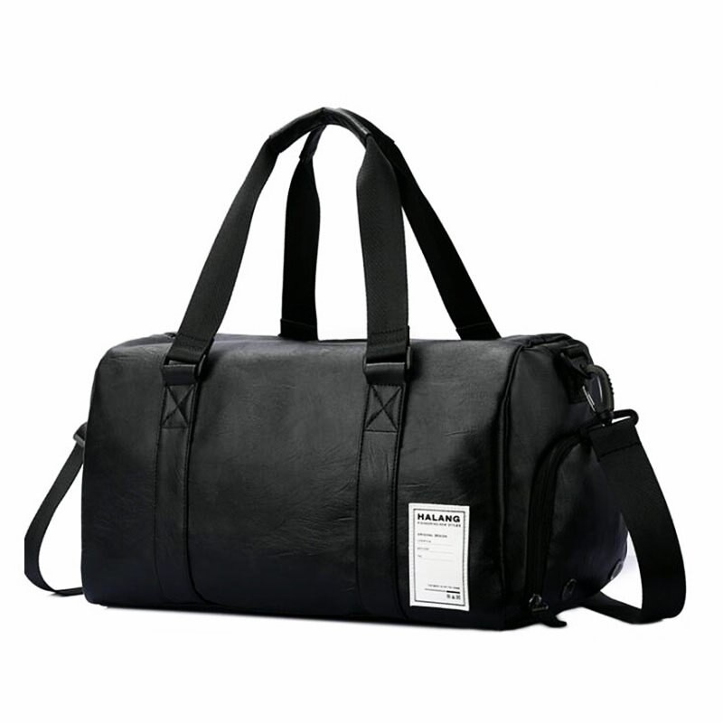 Black Gym Bag Men Leather Duffle Bag Women Independent Shoe Storehouse