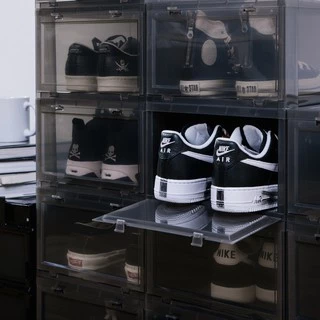 Tower Box Standard "Black" (2 boxes) - กล่องใส่รองเท้าสีดำใส