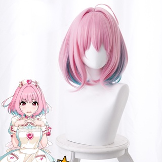 วิกผมสั้นคอสเพลย์ The idolm cinderella girls yumemi riamu สีชมพู สีเขียว สําหรับผู้หญิง