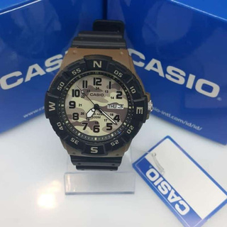 Win Watch Shop Casio รุ่น MRW220HCM5B นาฬิกาผู้ชาย สายเรซิ่น ลายทหารสุดเท่ห์ สินค้าใหม่ล่าสุด ปี 2019 กันน้ำ 100 เมตร