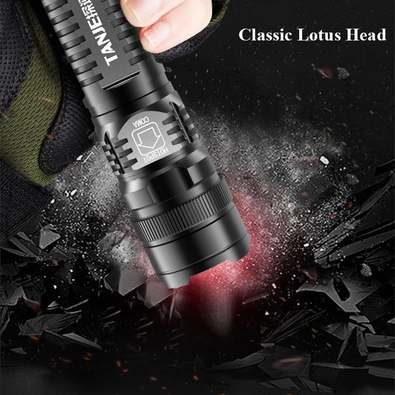 ไฟฉาย Led ขนาดเล็ก ที่แข็งแกร่ง / ไฟฉายกันน้ํา แบบชาร์จ USB สําหรับตั้งแคมป์กลางแจ้ง ตกปลา เดินป่า ราคา ถูกที่สุด ดีลบีเคเค แกลเลอรีภาพที่ 6