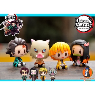 โมเดล ฟิกเกอร์ Kimetsu no yaiba (demonslayer) ชุด 4 ตัว ขนาด 4.5-5 cm