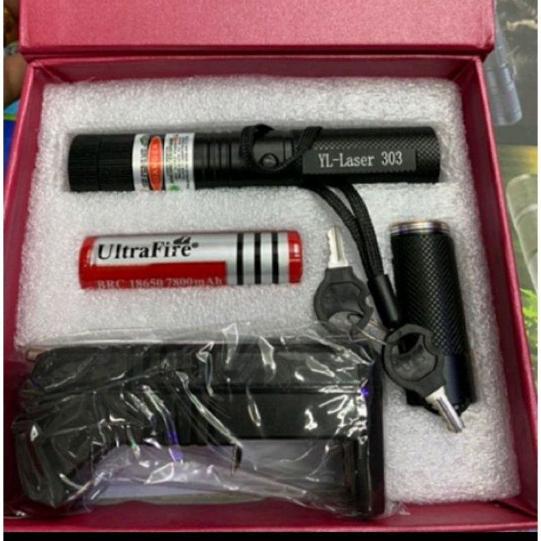 เรเชอร์ Laser pointer YL-303#แสดงสีเขียว#หรือJX-Laser303