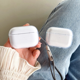 เคสใส TPU แบบนิ่ม พร้อมสายคล้อง กันกระแทก สําหรับ Airpods Pro 2