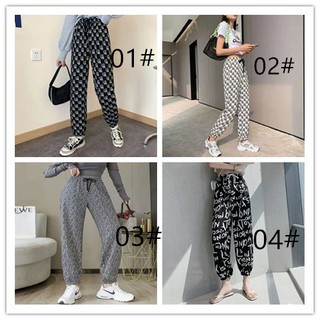 พร้อมส่ง2021#กางเกงขาจั๊ม พิมพ์ดย้อม กางเกงขายาวอมปลายขาจั๊ม ผ้านิ่ม ใส่สบาย
