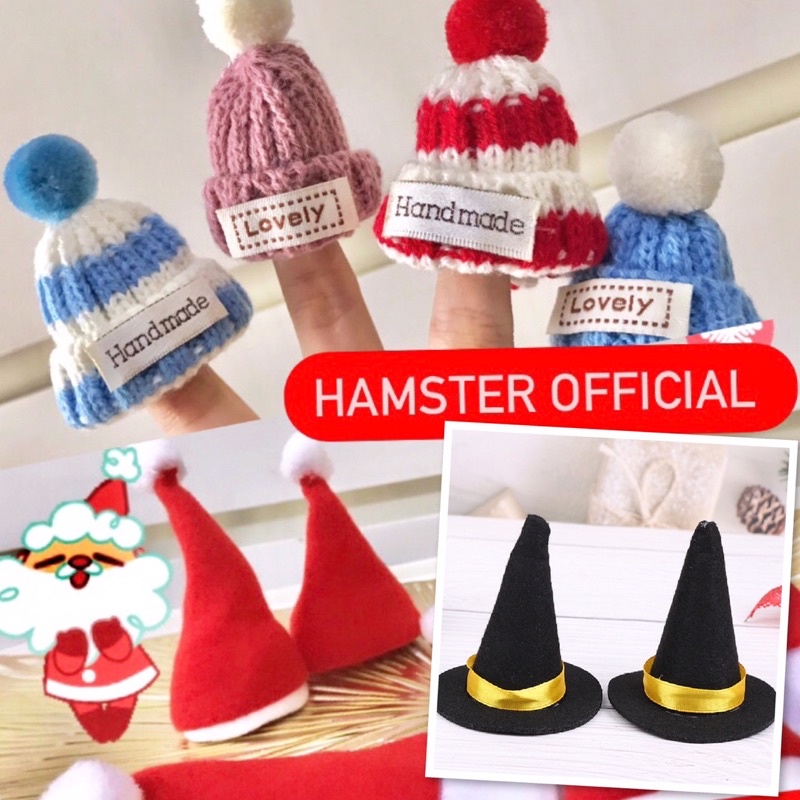 ร้านไทยส่งไว🎄หมวกสัตว์เล็ก ฮาโลวีน คริสต์มาส แฮมเตอร์ เม่นแคระ ชูก้าร์ ของเล่น พร๊อพ Hamster Official Halloween xmas