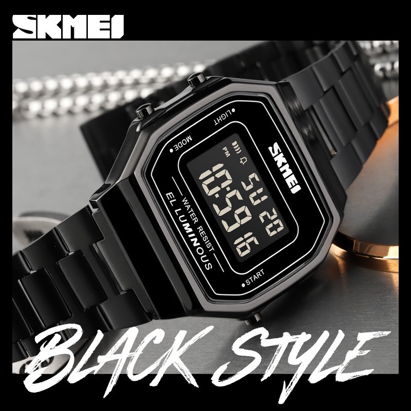 Skmei 1647 นาฬิกาข้อมืออิเล็กทรอนิกส์ ทรงสี่เหลี่ยม กันน้ํา สไตล์สปอร์ต แฟชั่นสําหรับผู้ชาย