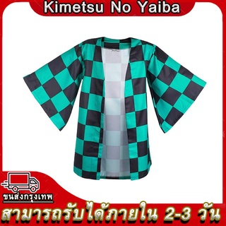 Demon Slayer Kamado Tanjirou Cosplay Costumes haori coat ชุด Kimetsu No Yaiba men Kimono ทันจิโร่ ชุดทันจิโร่ เสื้อโค้ท