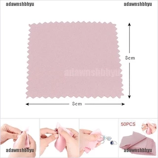 [adawnshbhyu] ผ้าทําความสะอาดเครื่องประดับ สีเงิน 50 ชิ้น