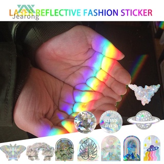 3D Rainbow Window Stickers Star Butterfly Reflective Glass Decals for Home