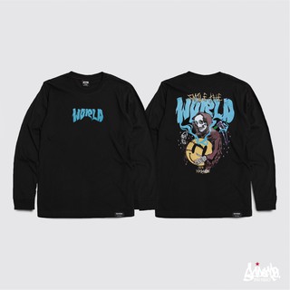 Just Say Bad ® เสื้อแขนยาว The World โลก (Long)  สีดำ ( ลิขสิทธิ์แท้ ) M L XL 2XL  TLS