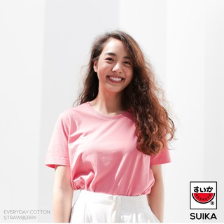 แตงโม (SUIKA) - เสื้อแตงโม EVERYDAY COTTON คอกลม คอวีSTRAWBERRY