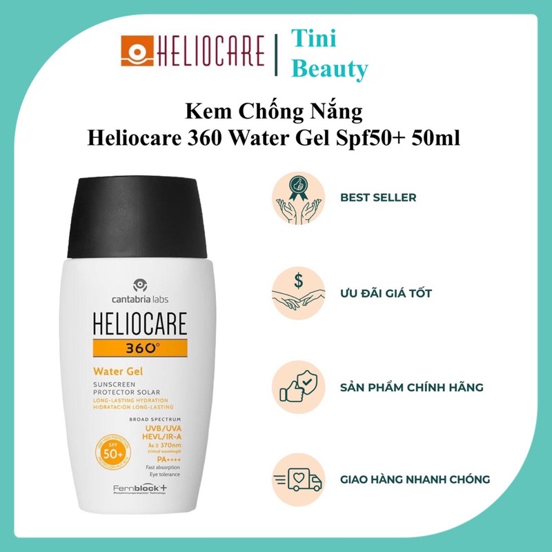 [ ผลิตภัณฑ ์ ของแท ้ ] Heliocare Sunscreen 360 Water Gel Spf50 + 50ml