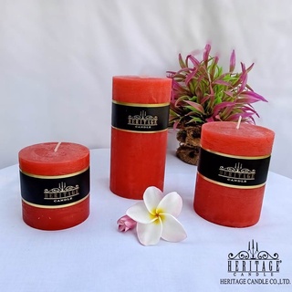 เทียนหอม Scented Candle 3 x 3 นิ้ว, 3 x 4 นิ้ว 3 x 6 นิ้ว สีแดง