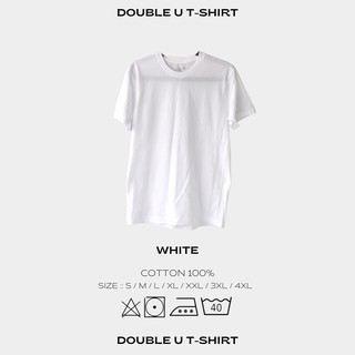 ออกใบกำกับภาษีได้ - (คอกลม/คอวี) เสื้อยืด white  (สีขาว) ผ้าCotton%  **ไม่มีการเย็บตะเข็บข้างตัวเสื้อ**