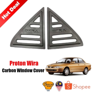 Proton Wira ฝาครอบหน้าต่างรถยนต์ คาร์บอน ทรงสามเหลี่ยม 3D