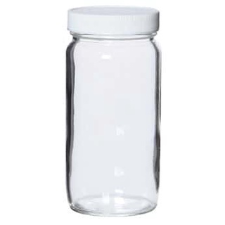 APC1060 Straight-Sided Wide-Mouth Glass Bottle, Level 1, Clear, 500mL; 48/CS