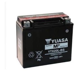 YUASA YTX20L-BS 12V 18Ah Harley davidson และบิ๊กไบค์ เป็นแบตเตอรี่แบบแห้งที่ใช้นวัตกรรม AGM (Absorbent Glass Mat)