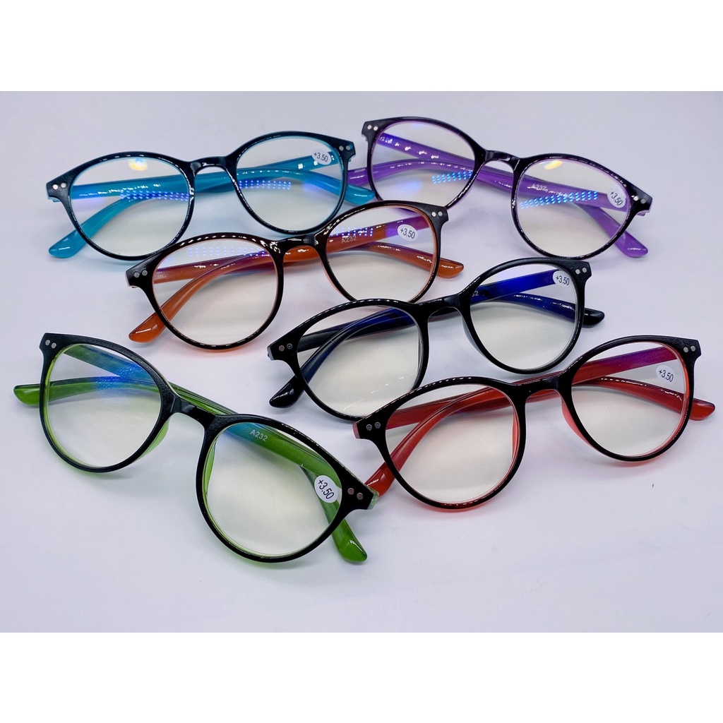 แว่นสายตายาวกรองแสงสีฟ้า  ทรงหยดน้ำ  +50 ถึง+225 คุณภาพดี และเบา AAAA232