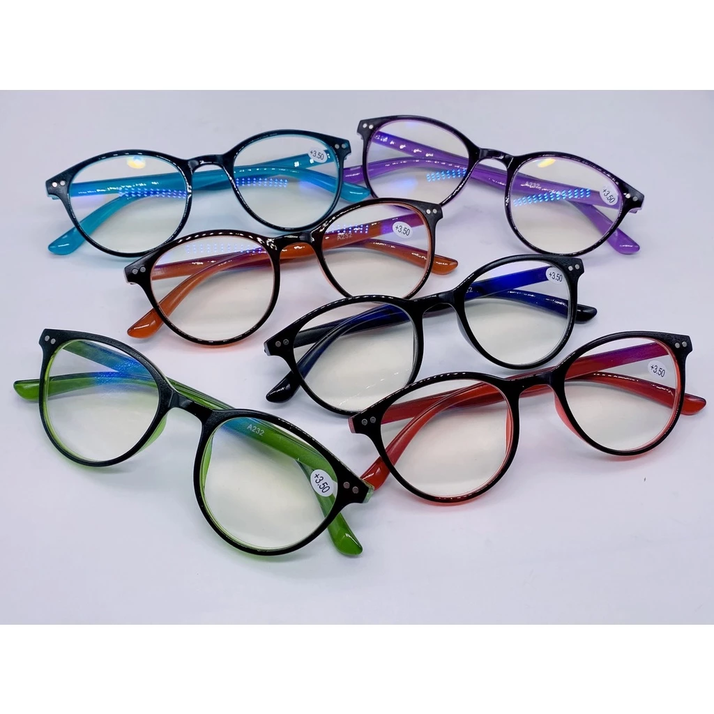 แว่นสายตายาวกรองแสงสีฟ้า ทรงหยดน้ำ +50 ถึง+225 คุณภาพดี และเบา AAAA232
