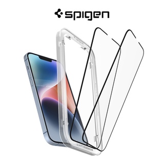 Spigen ฟิล์มกระจกนิรภัยกันรอยหน้าจอ แบบเต็มจอ สําหรับ iPhone 14 Plus iPhone 13 Pro Max (2 แพ็ค)